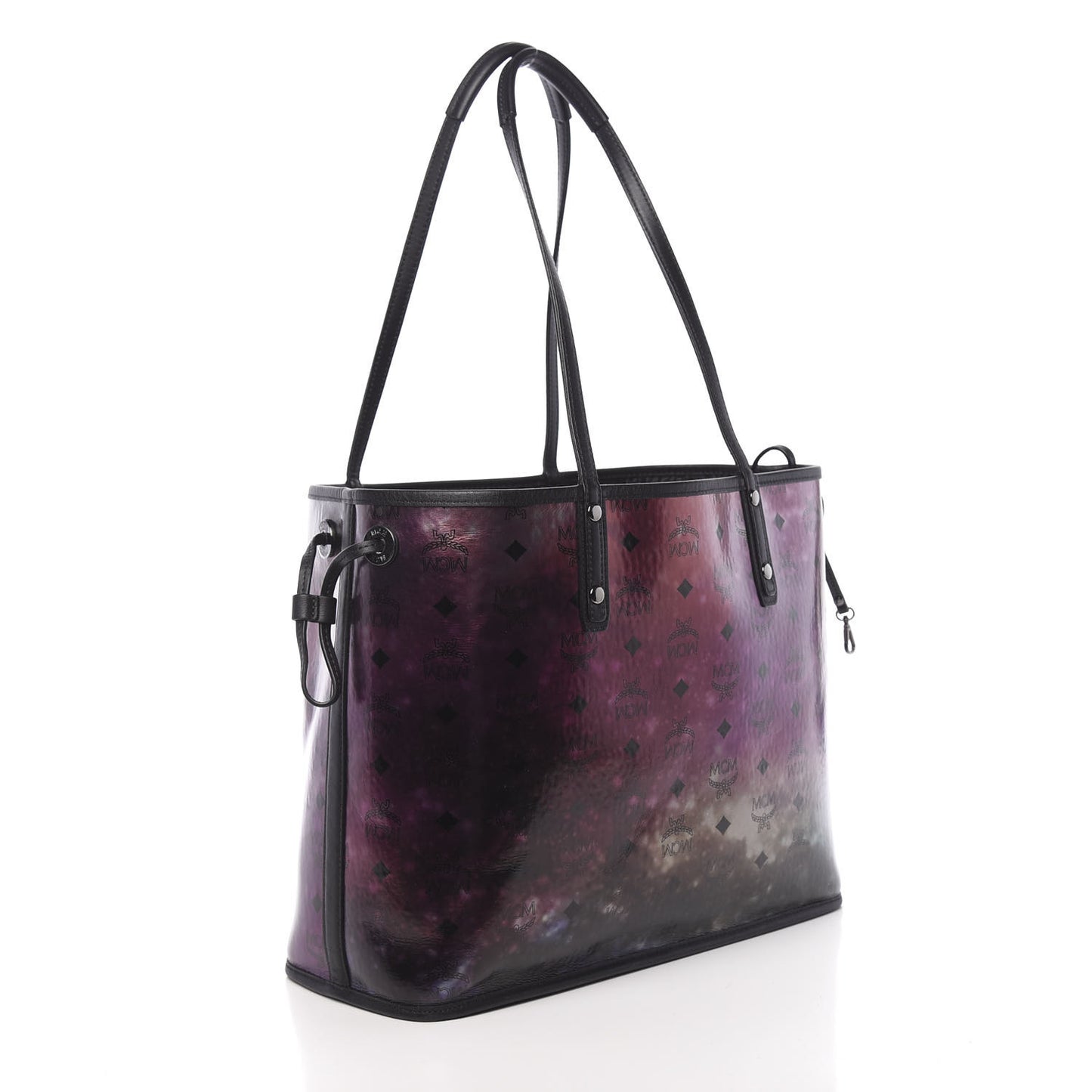 Metallic Galaxy Visetos Medium Project Reversible Shopper Tote Black Multicolor
