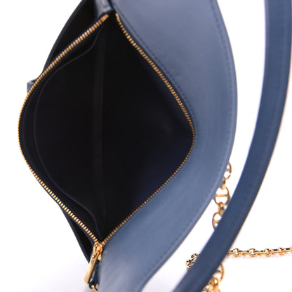 Christian Dior Smooth Calfskin Medium Diordouble Chain Bag Indigo Blue 5 of 10