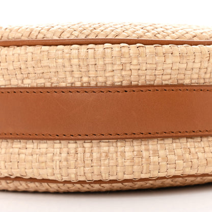 Saint Laurent Raffia Calfskin Round Camera Bag Golden Ecru Brick 10 of 11