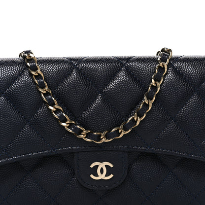 Chanel Caviar Quilted Flap Phone Holder With Chain Navy Blue 9 of 12