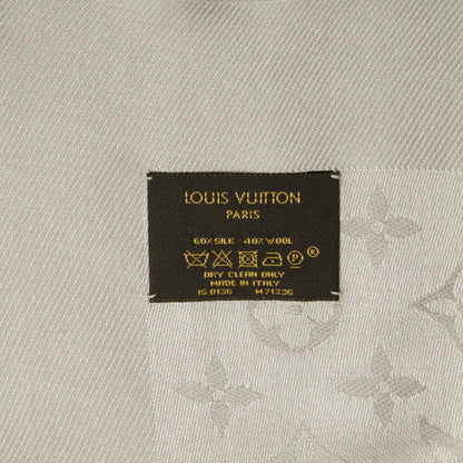 Louis Vuitton Silk Wool Monogram Shawl Beige 5 of 5
