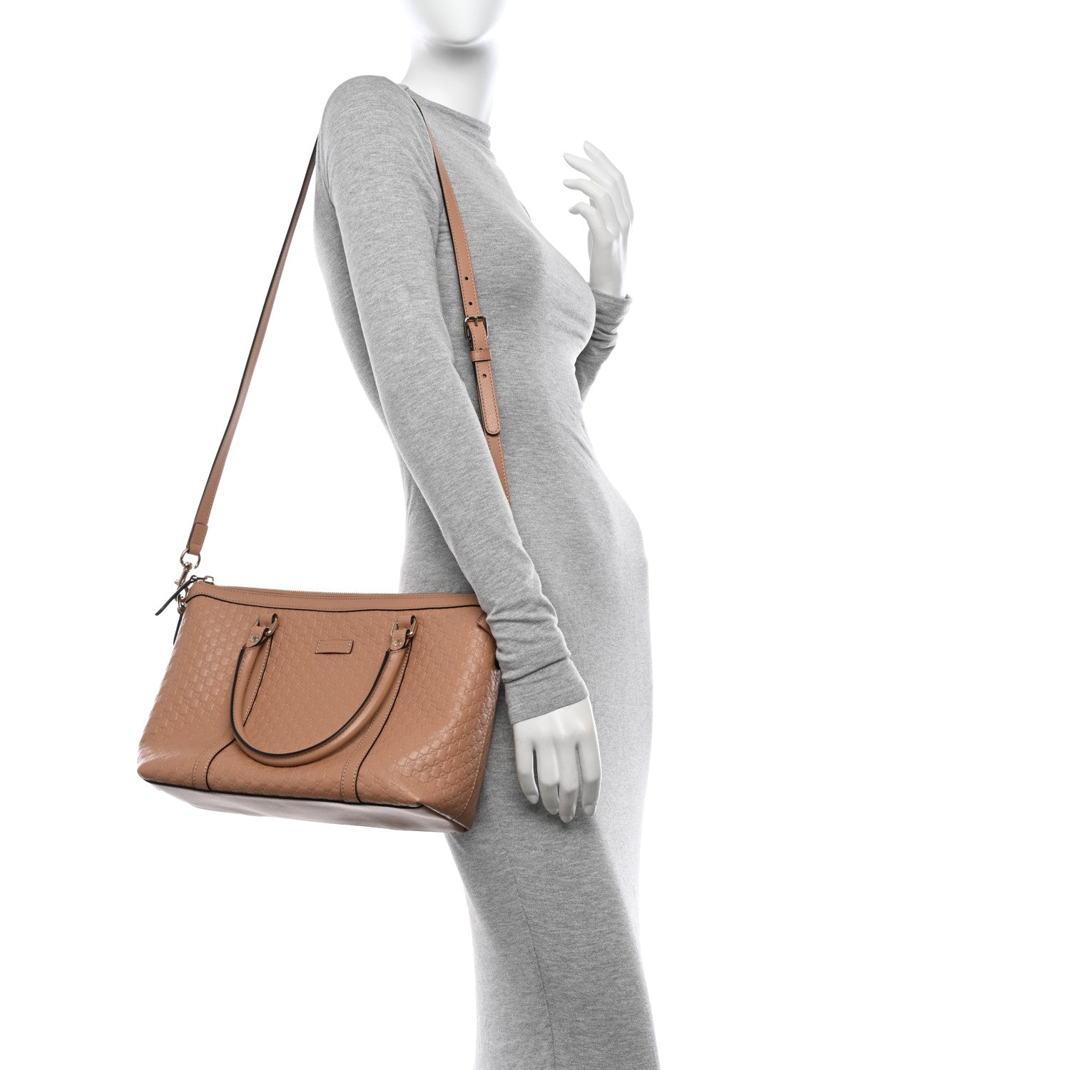 Gucci Soft Microguccissima Small Zippered Satchel Camelia 2 of 11