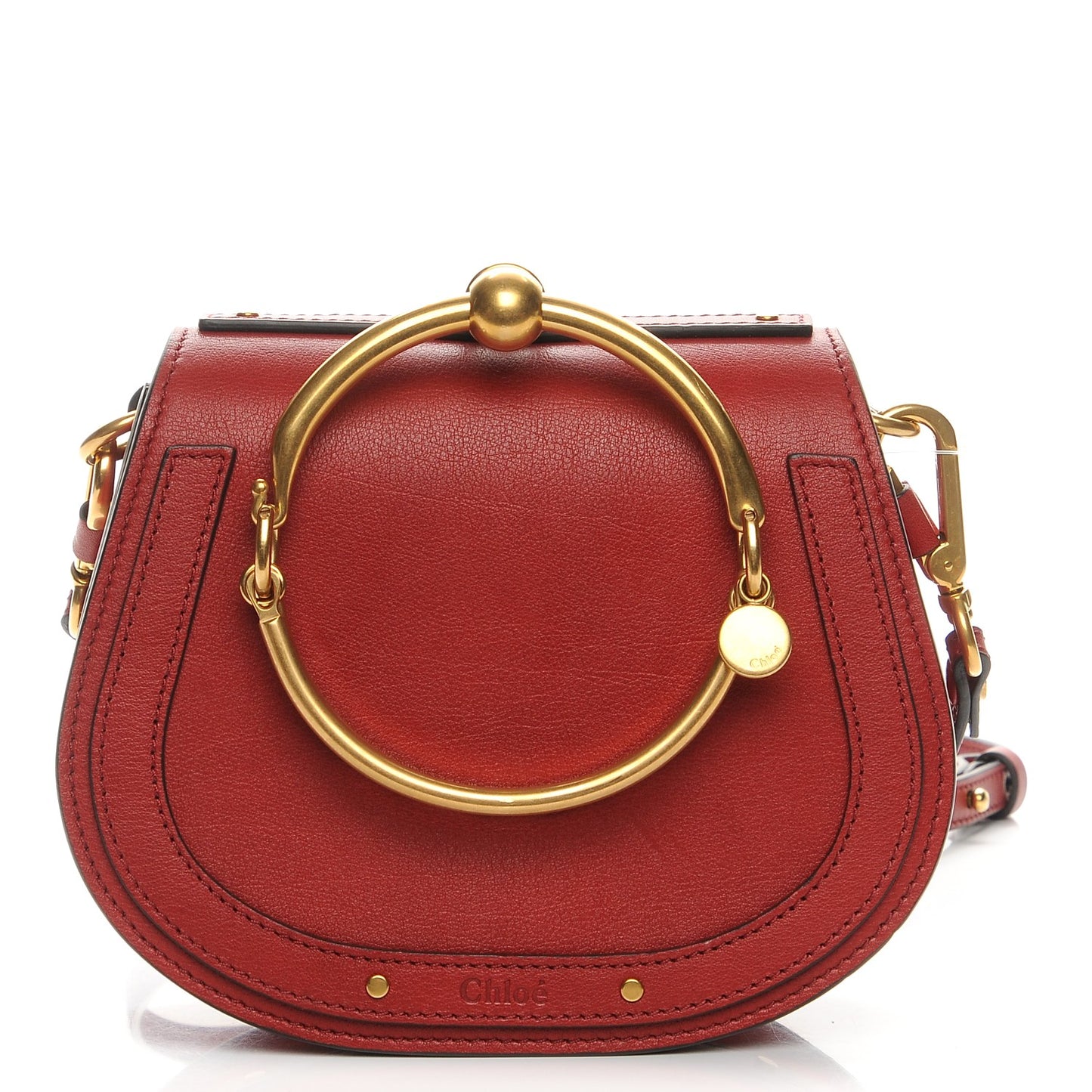 Calfskin Small Nile Bracelet Bag Intense Red