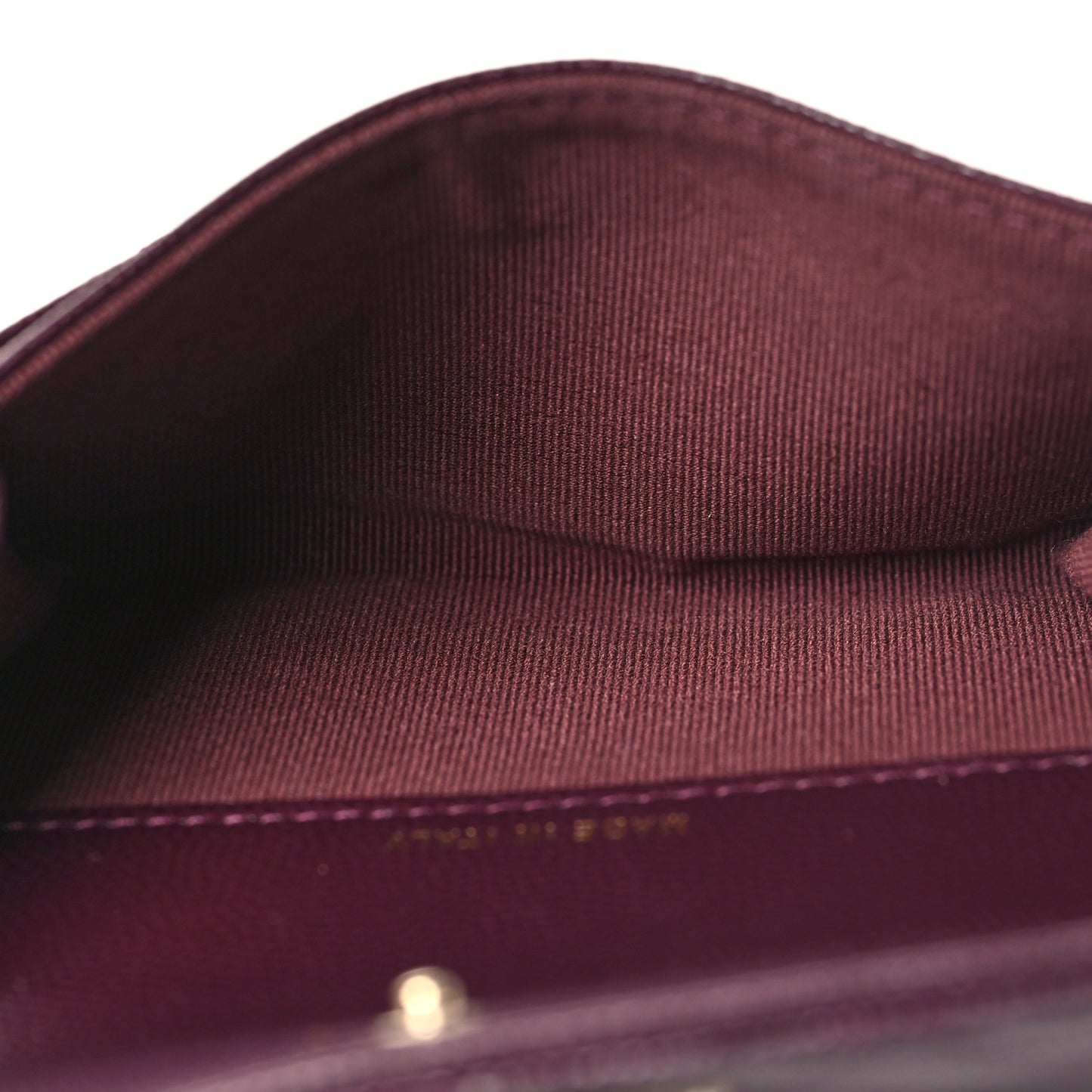 Caviar Quilted Crystal CC Flap Card Holder Burgundy