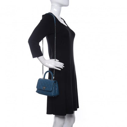 Chanel Caviar Quilted Extra Mini Coco Handle Flap Dark Turquoise 2 of 11