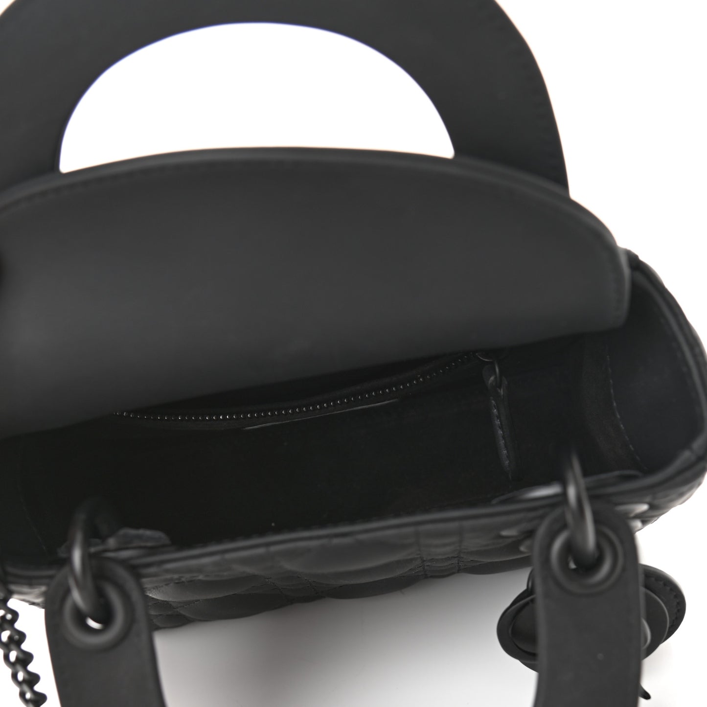 Ultra Matte Calfskin Cannage Mini Lady Dior Black