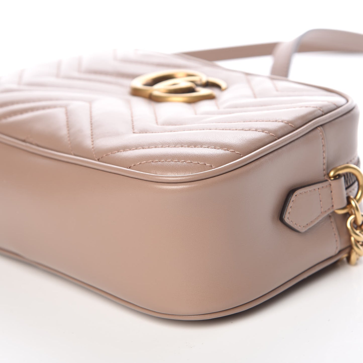 Calfskin Matelasse Small GG Marmont Chain Shoulder Bag Porcelain Rose