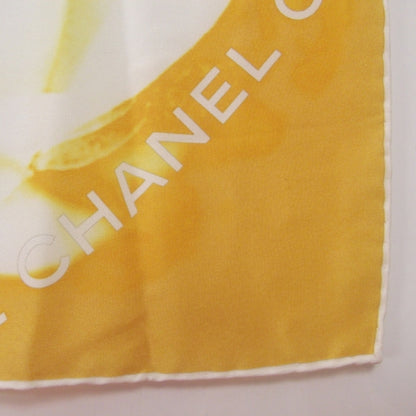 Chanel Silk CC Logo Camellia Scarf Gold 3 of 4
