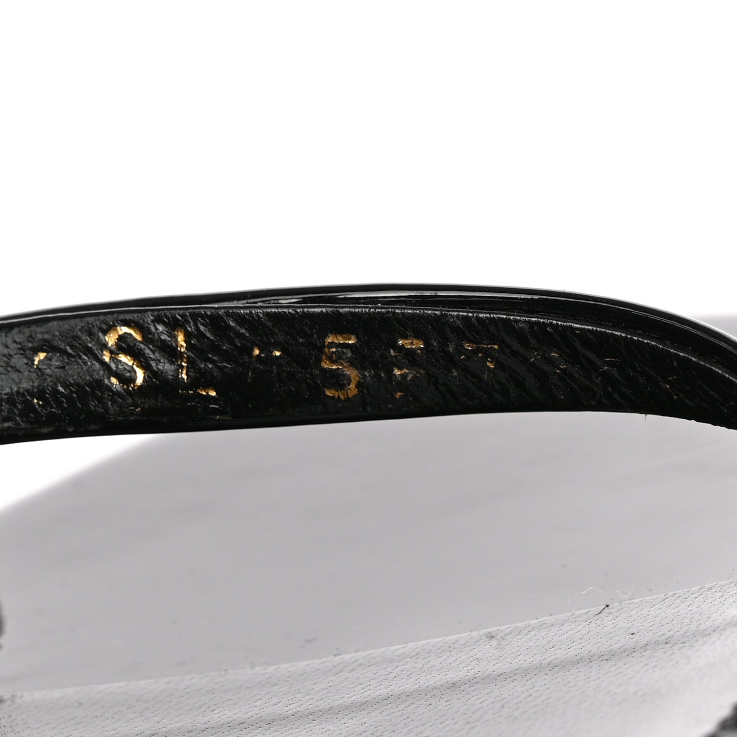 Patent Calfskin Opyum 110 Sandals 38.5 Black Gold