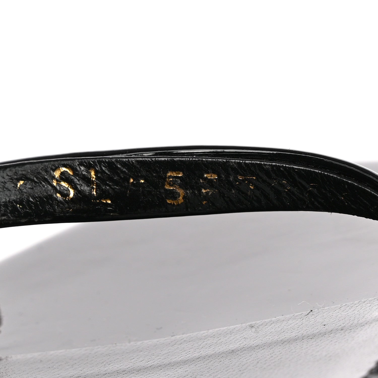 Saint Laurent Patent Calfskin Opyum 110 Sandals 38.5 Black Gold 9 of 17