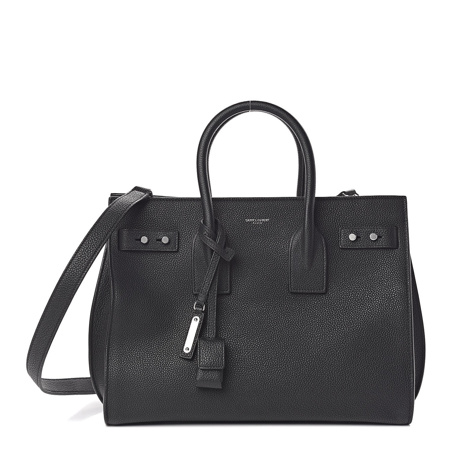 Saint Laurent Grained Calfskin Small Supple Sac De Jour Black 1 of 11