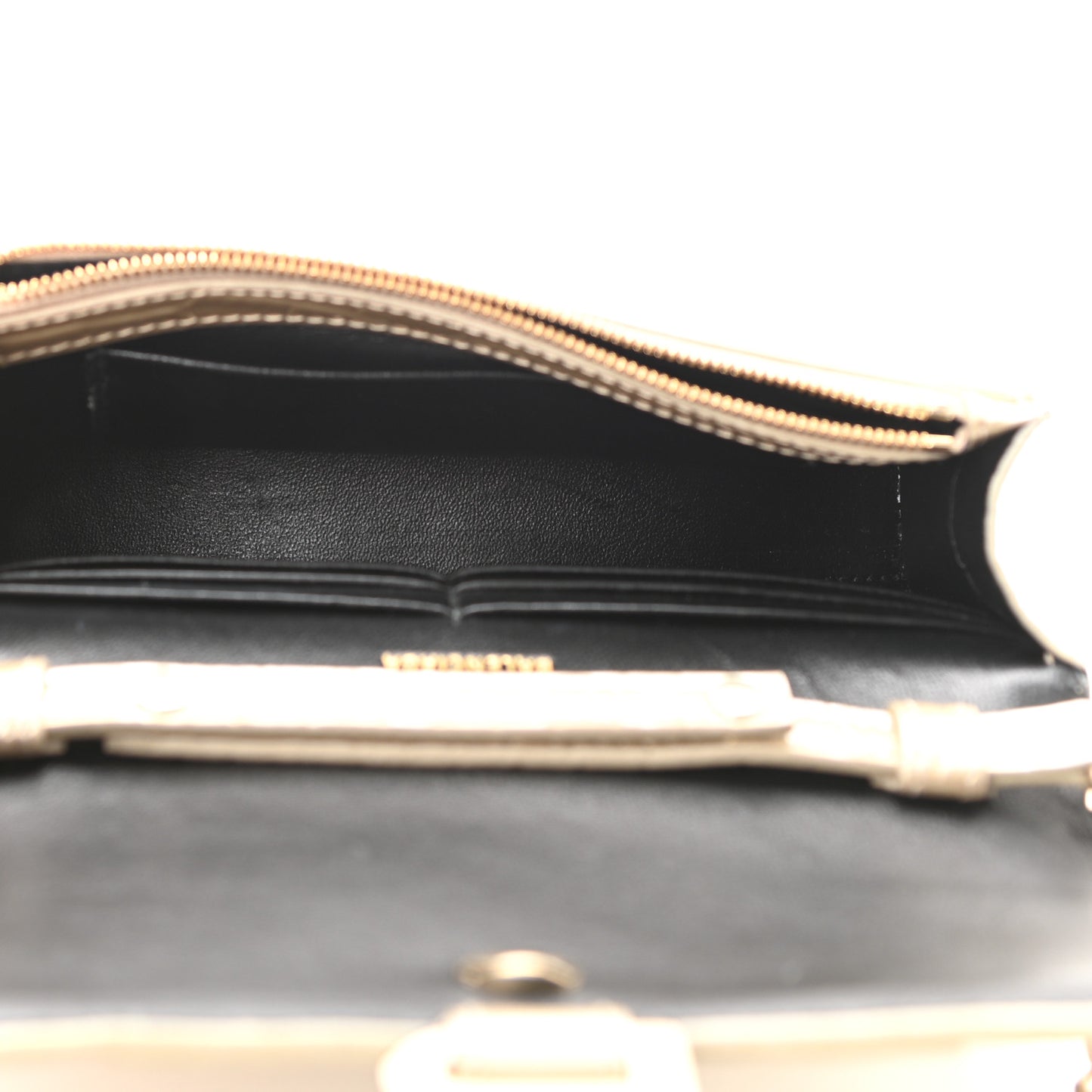 Shiny Calfskin Crocodile Embossed Hourglass Chain Bag Light Gold