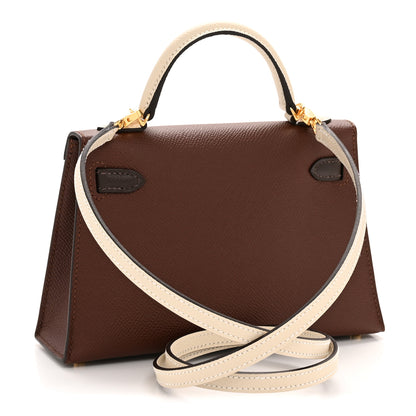 Hermes Epsom Tri-Color Mini Kelly Sellier 20 Terre Ebene Craie 3 of 11