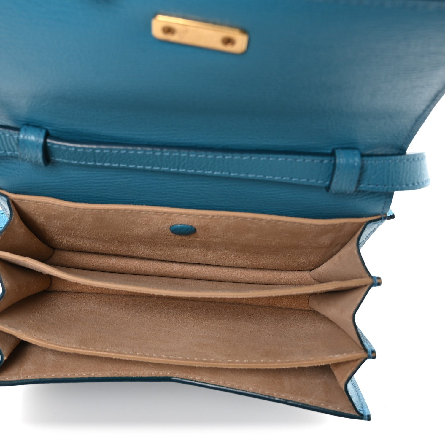 Alaia Grained Calfskin Small Le Papa Crossbody Bleu Lagon 5 of 9