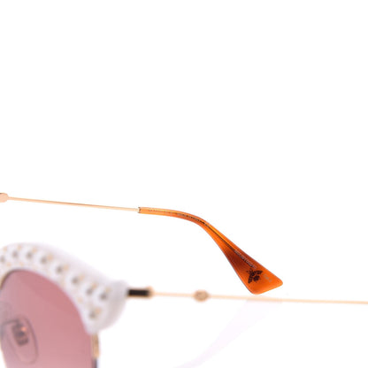 Gucci Pearl Cat Eye Sunglasses GG0212S White 5 of 8