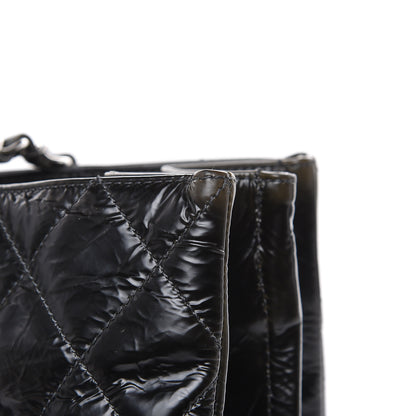 Chanel Aged Glazed Nylon Quilted Shopping Tote Dark Grey 13 of 23