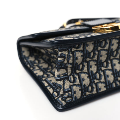 Christian Dior Oblique 30 Montaigne Chain Flap Bag Blue 8 of 9