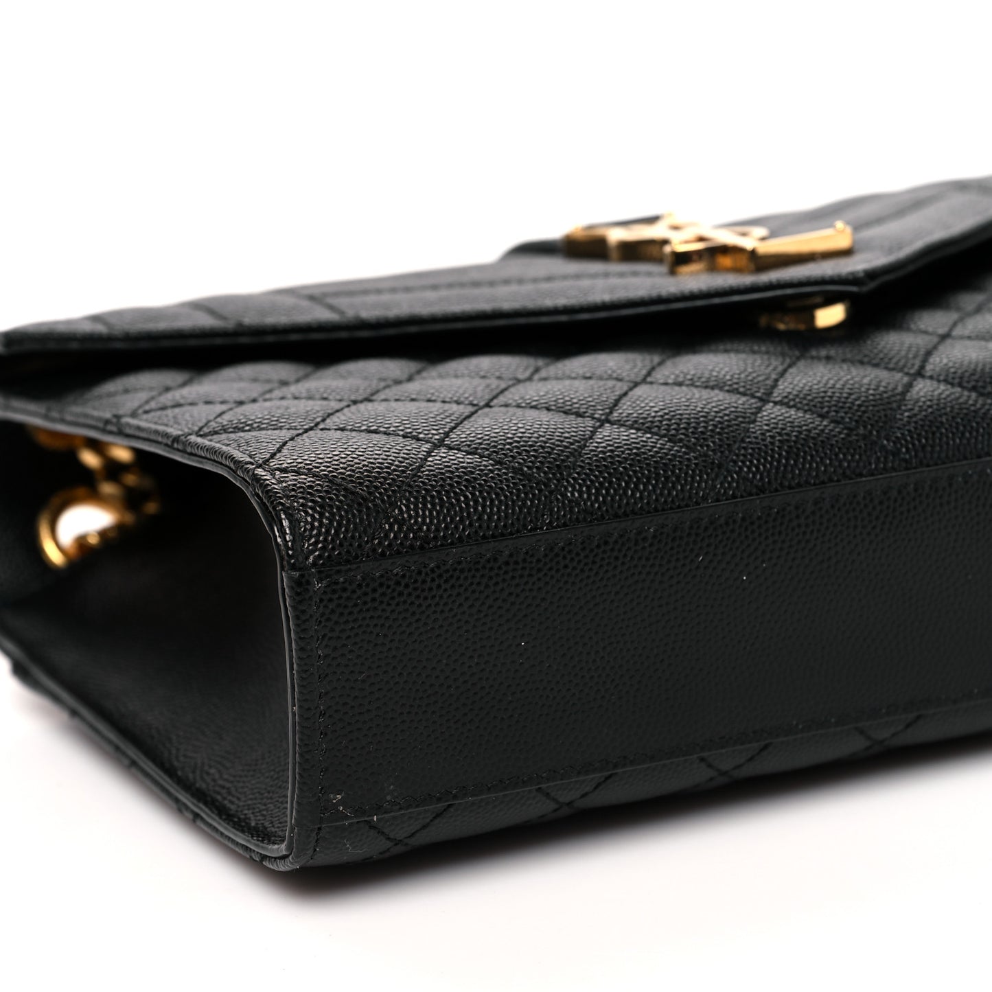 Grain De Poudre Textured Mixed Matelasse Triquilt Medium Monogram Satchel Black