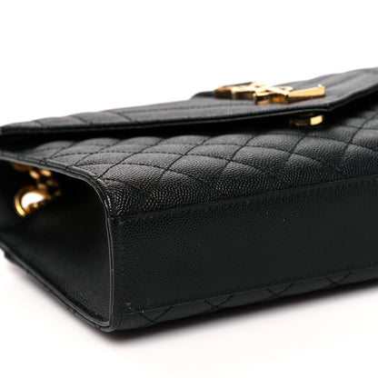 Saint Laurent Grain De Poudre Textured Mixed Matelasse Triquilt Medium Monogram Satchel Black 7 of 8