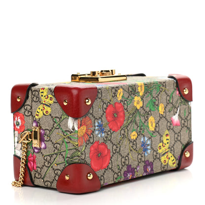 Gucci GG Supreme Monogram Flora Padlock Jewelry Case Red 4 of 14