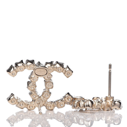 Chanel Crystal CC Earrings Gold 4 of 5