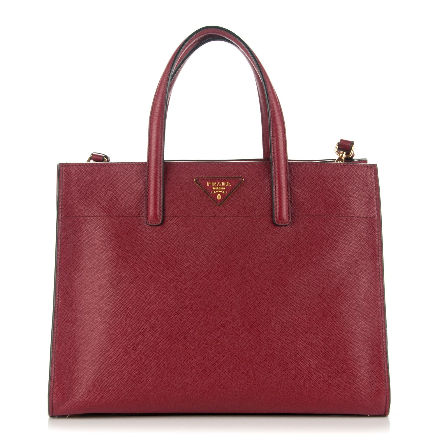 Prada Saffiano Soft Tote Cherry 1 of 7
