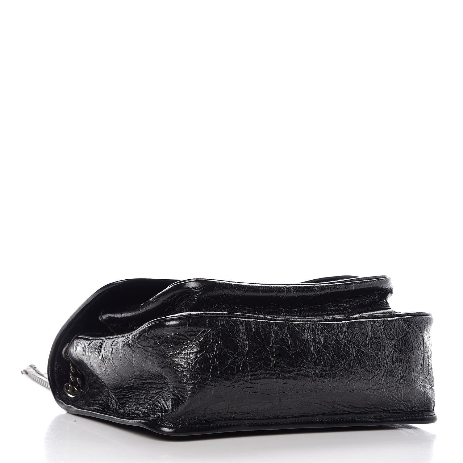Saint Laurent Crinkled Calfskin Matelasse Monogram Medium Niki Chain Satchel Black 4 of 9