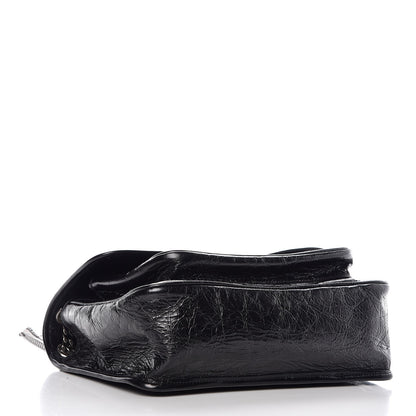 Saint Laurent Crinkled Calfskin Matelasse Monogram Medium Niki Chain Satchel Black 4 of 9