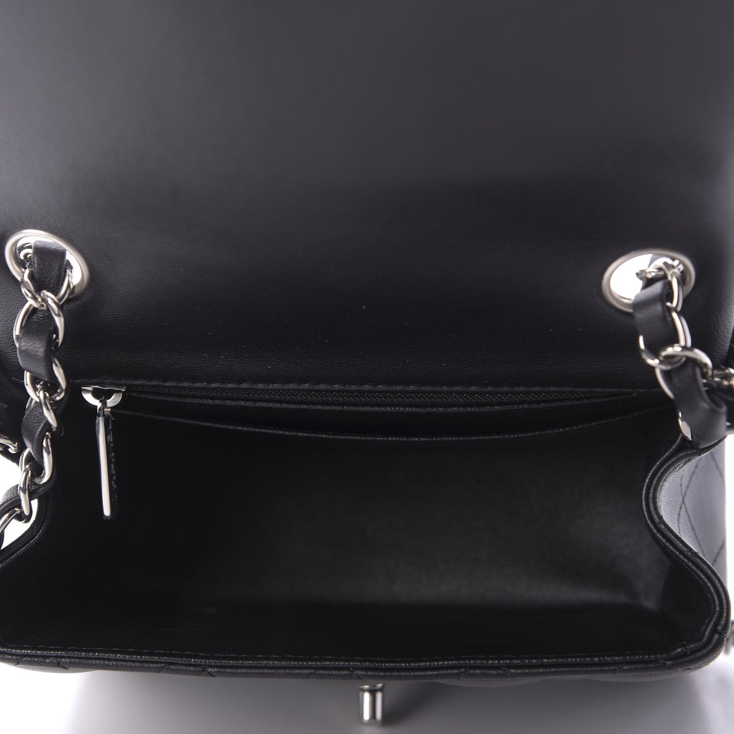 Lambskin Quilted Mini Square Flap Black