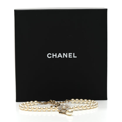 Chanel Pearl Crystal CC Camellia Choker Necklace Gold 6 of 6