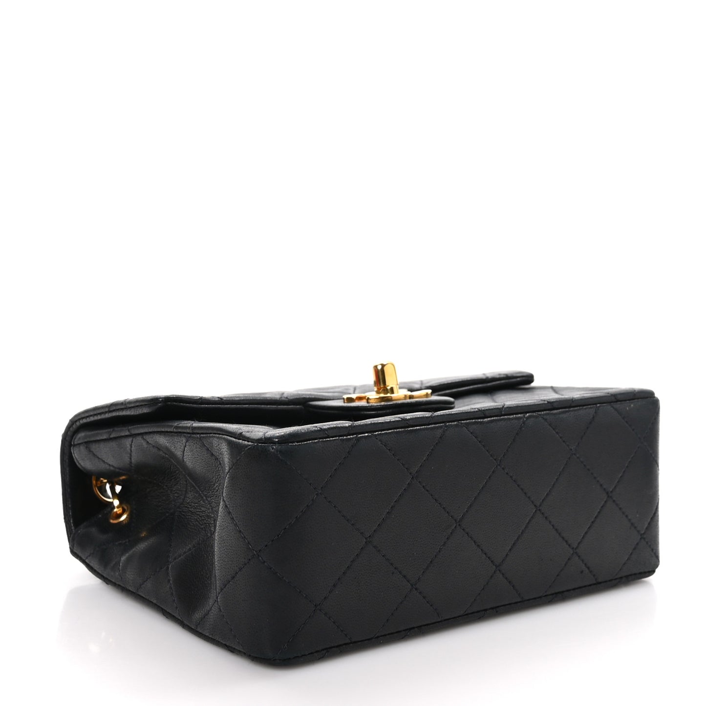 Lambskin Quilted Mini Square Flap Black