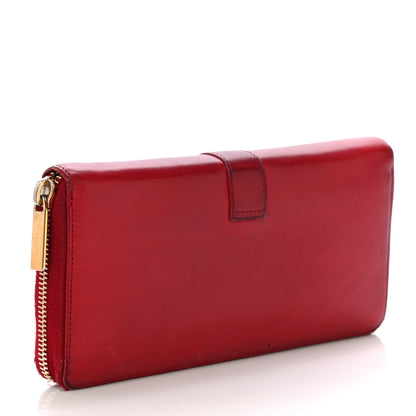 Saint Laurent Calfskin Classic Y Ligne Zip Around Wallet Red 3 of 21