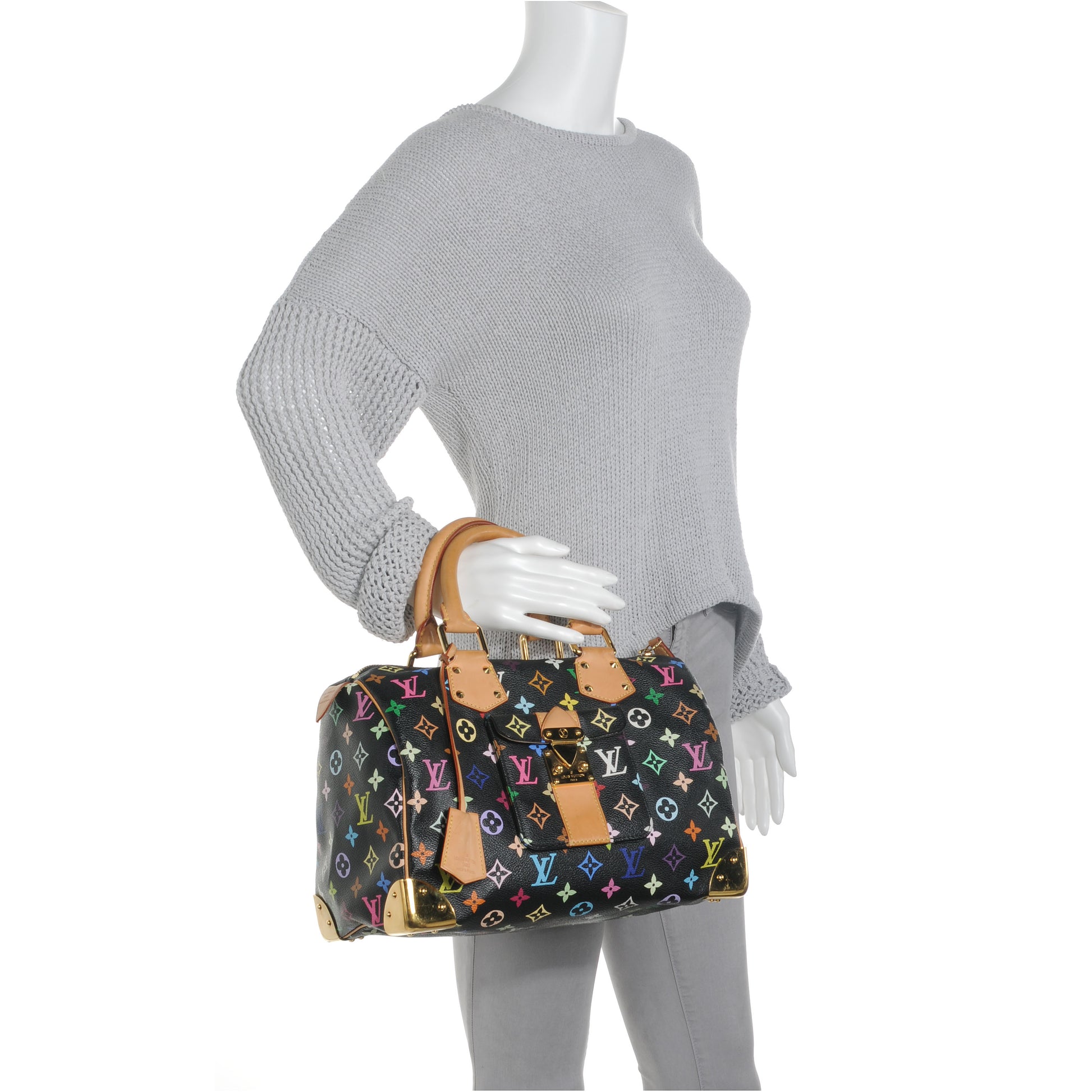 Louis Vuitton Monogram Multicolor Speedy 30 Black 2 of 8