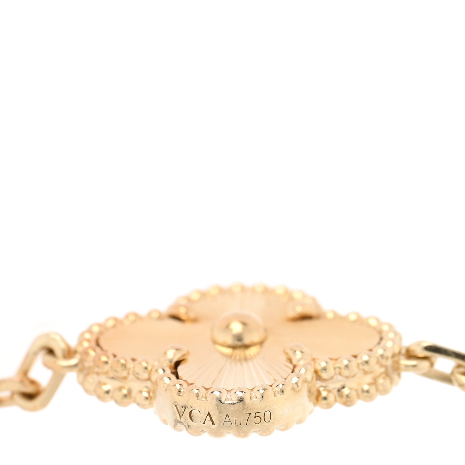 Van Cleef & Arpels 18K Yellow Gold 5 Motifs Guilloche Vintage Alhambra Bracelet 3 of 4