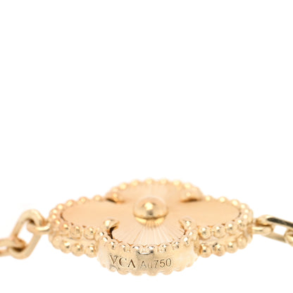 Van Cleef & Arpels 18K Yellow Gold 5 Motifs Guilloche Vintage Alhambra Bracelet 3 of 4