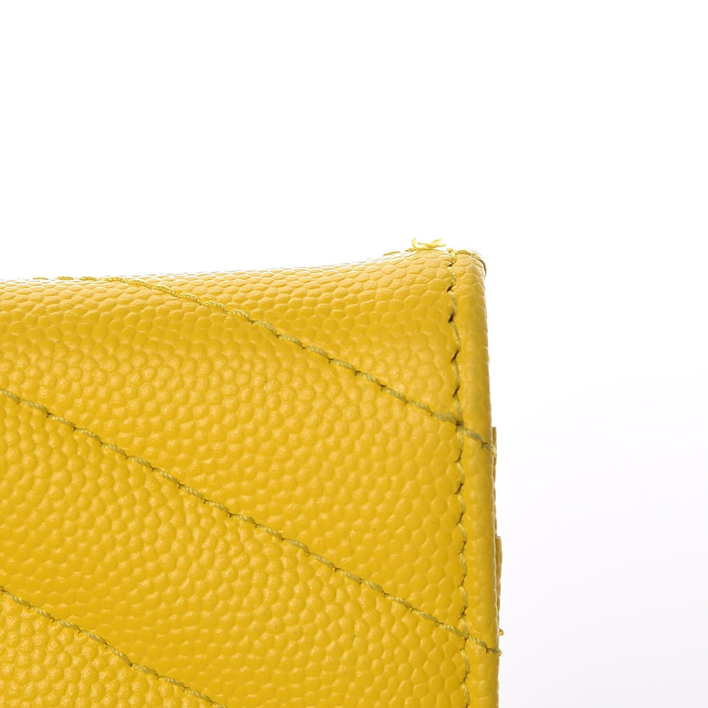 Grain De Poudre Matelasse Chevron Monogram Zipped Card Case Mimosa Shiny