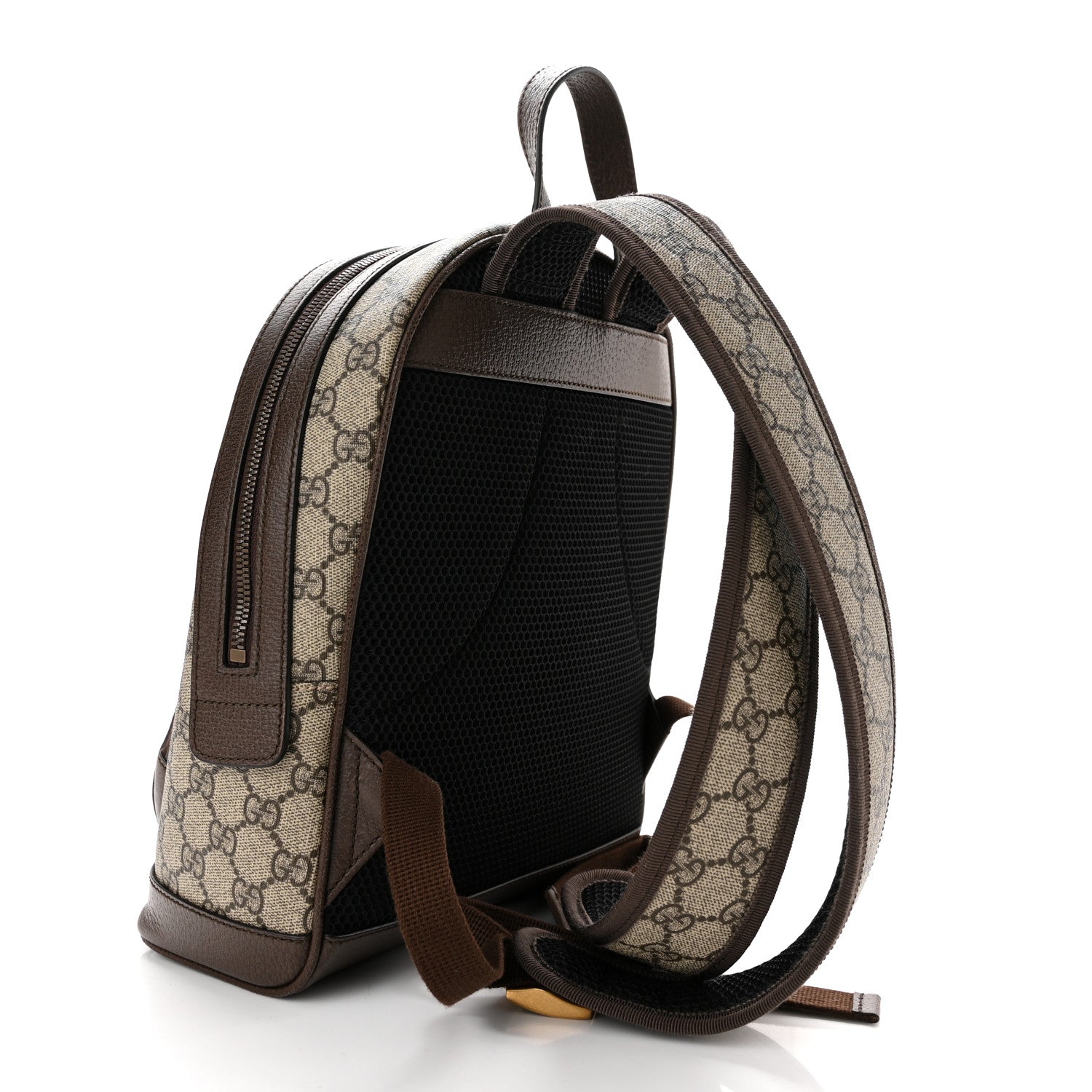 Gucci GG Supreme Monogram Calfskin Web Small Ophidia Day Backpack Beige Ebony New Acero 3 of 12