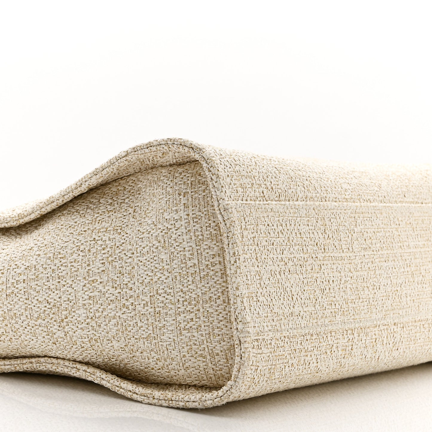 Lurex Boucle Small Deauville Tote Ivory