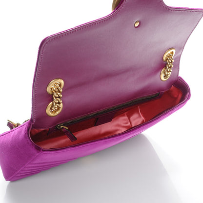 Gucci Velvet Matelasse Medium GG Marmont Shoulder Bag Fuchsia Violet Cyclamen 5 of 7