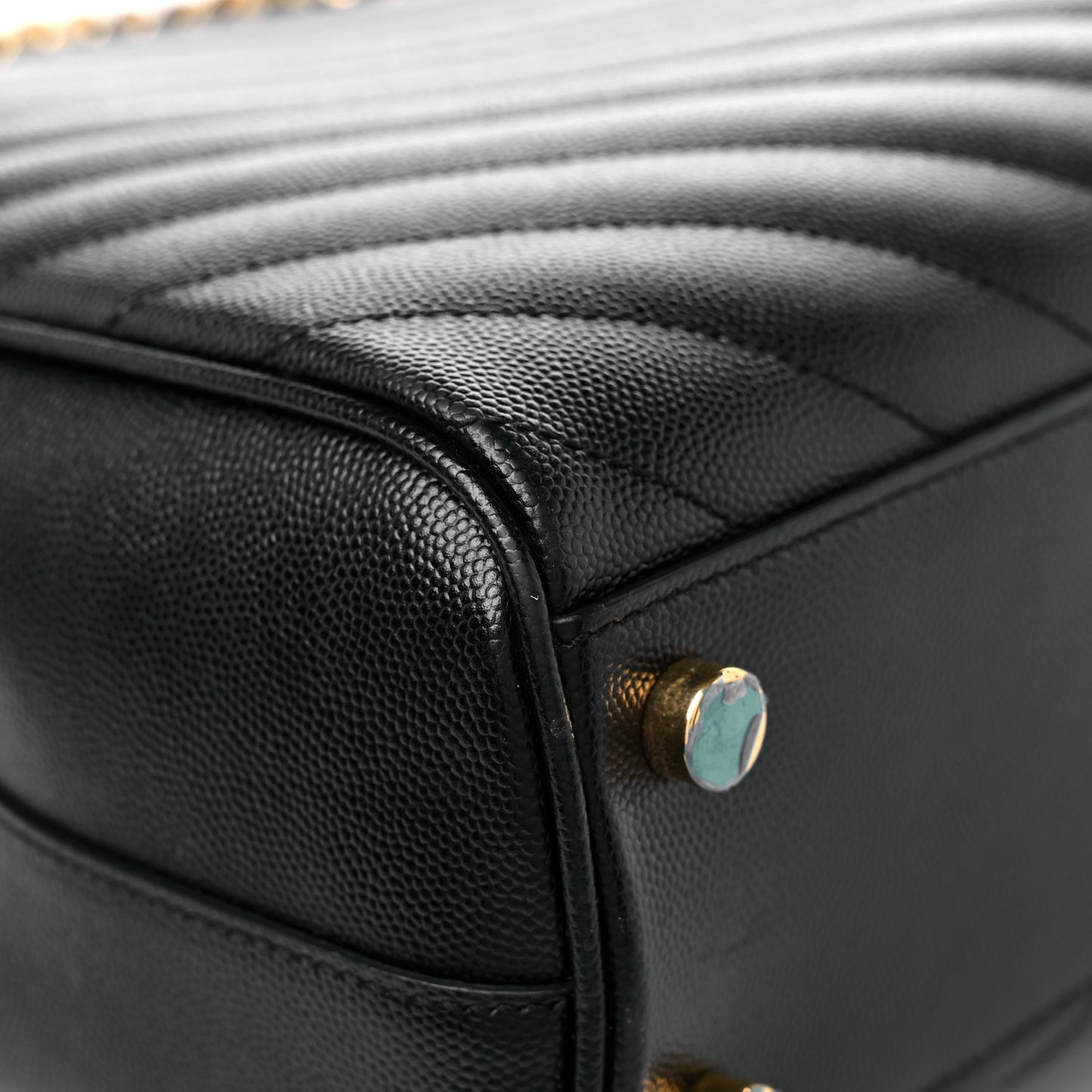 Grain De Poudre Matelasse Chevron Monogram Shopping Bag Black