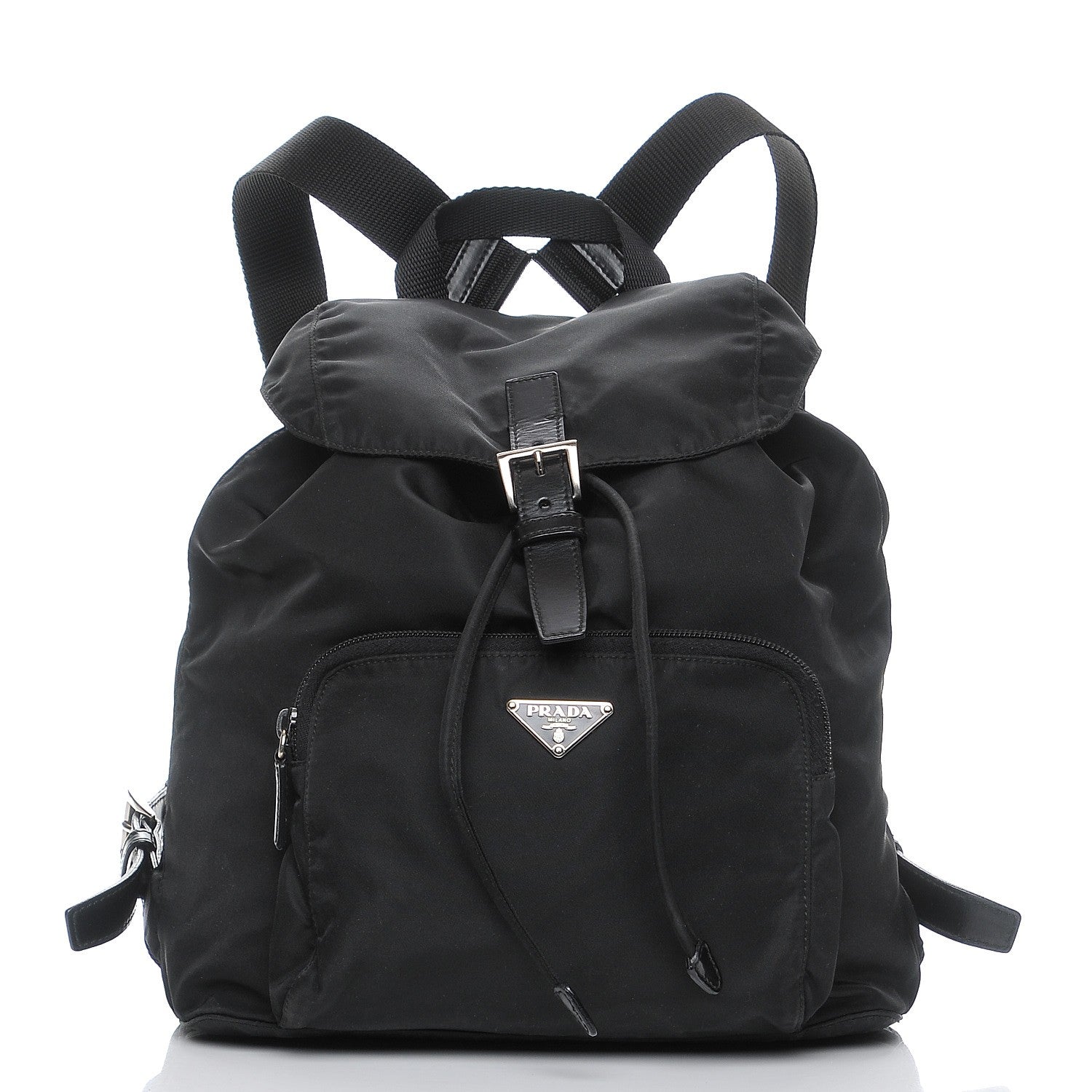 Prada Nylon Vela Medium Cinch Backpack Black 1 of 7