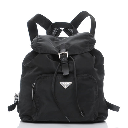 Prada Nylon Vela Medium Cinch Backpack Black 1 of 7