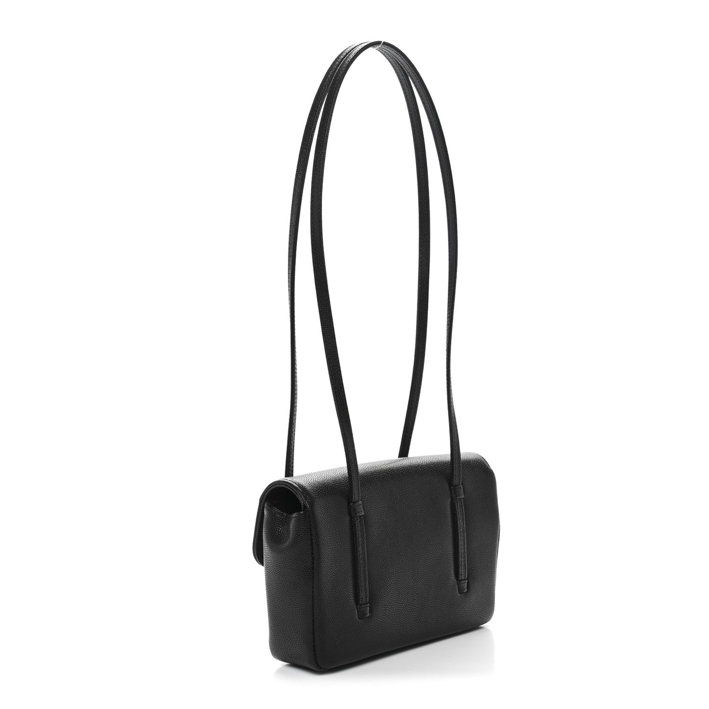 Shiny Caviar Mini Preppy Coco Shoulder Bag Black