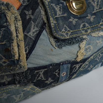 Louis Vuitton Denim Patchwork Speedy 30 Blue 12 of 17