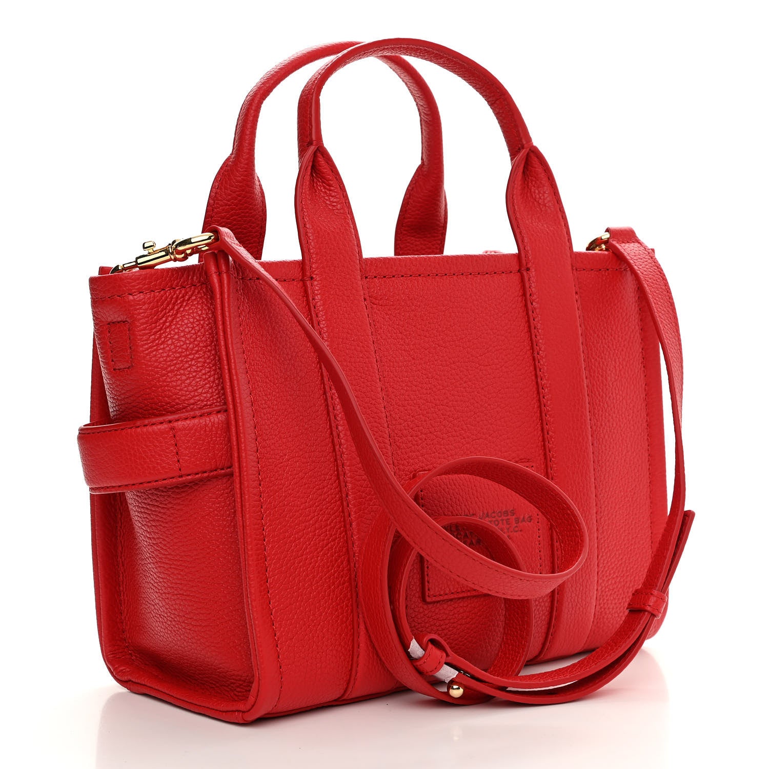 Marc Jacobs Grained Calfskin Small The Tote Bag True Red 3 of 12