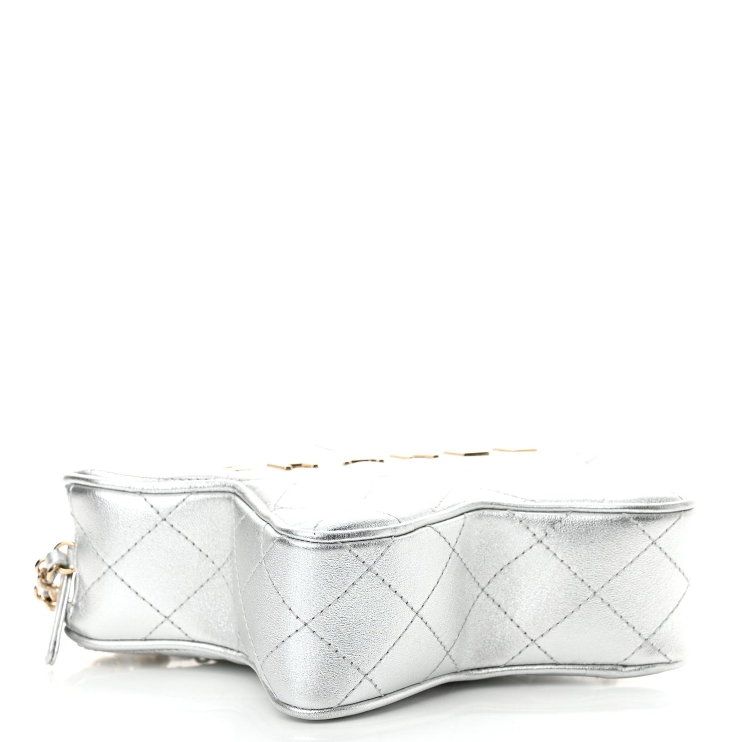 Metallic Lambskin Walk Of Fame Bag Silver