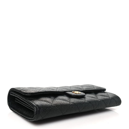 Chanel Caviar Quilted Large Gusset Flap Wallet Black 4 of 10