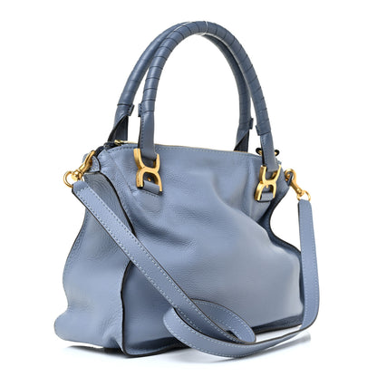 Chloe Calfskin Small Marcie Satchel Washed Blue 3 of 14