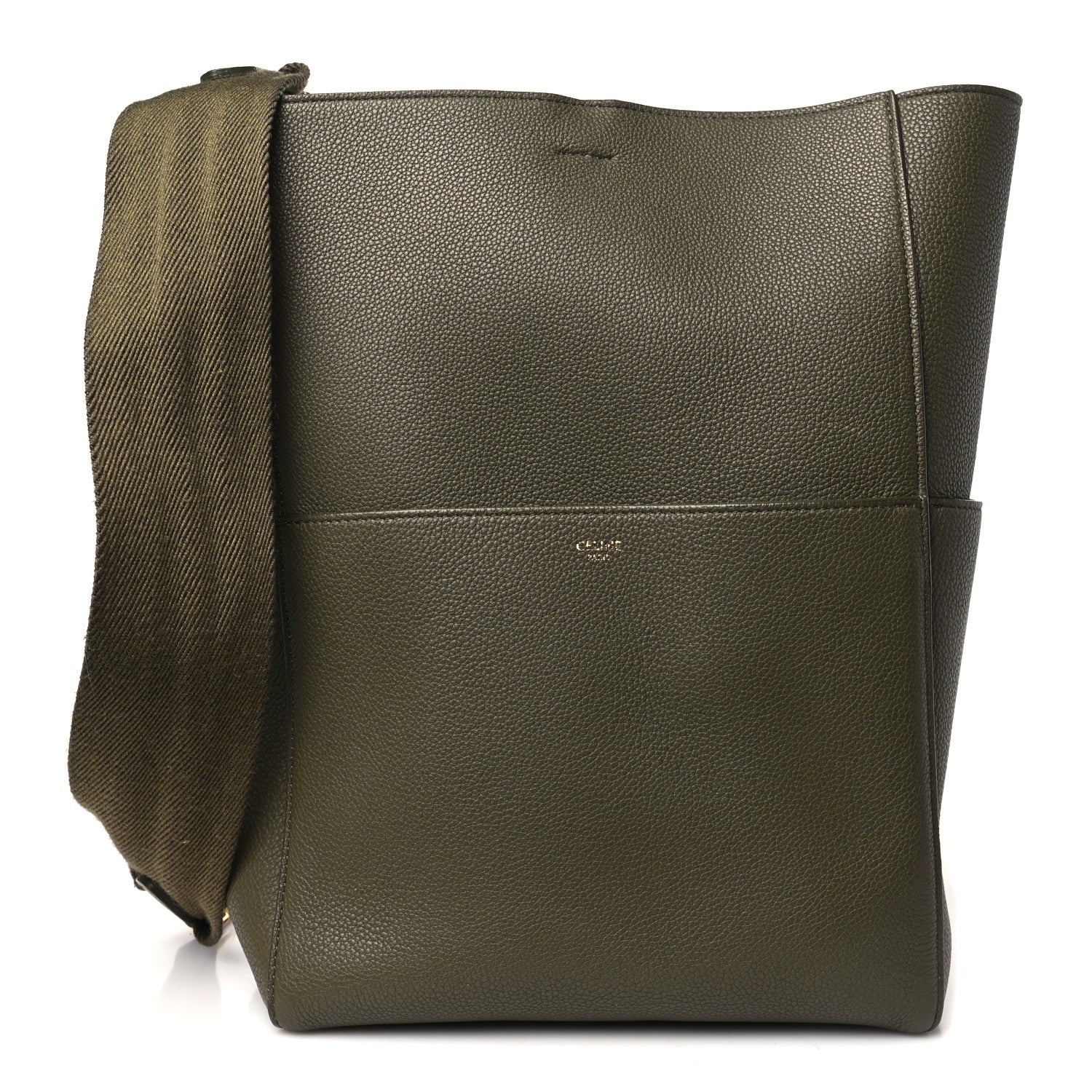 Celine Soft Grained Calfskin Sangle Bucket Bag Light Khaki 1 of 13