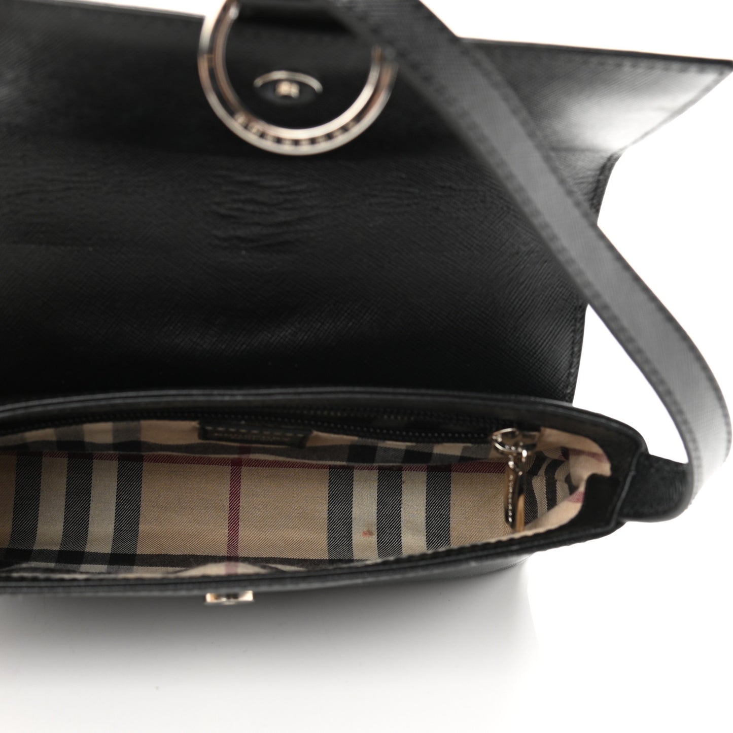 Textured Calfskin Shoulder Bag Black